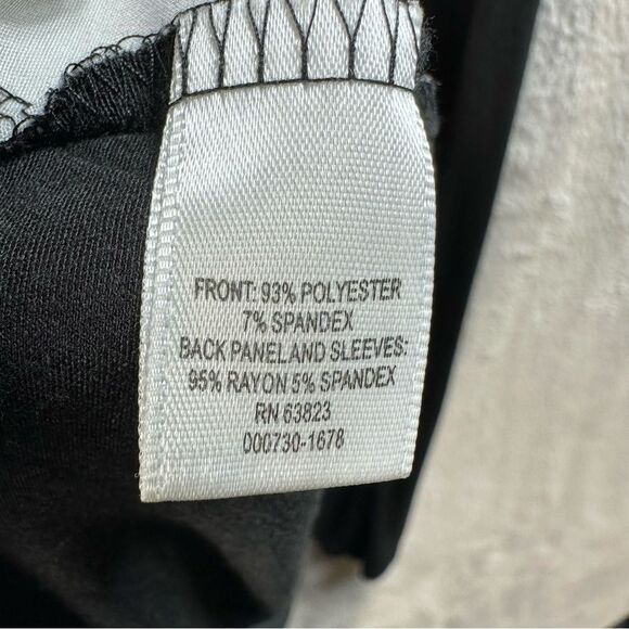 CJ Banks Black Floral Knit Top Stretch Sparkle Accent Plus 2X - Picture 3 of 8